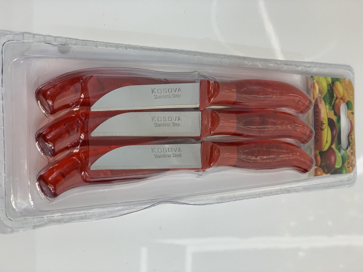 Kosova Schilmes RVS - Super Scherp - Set 6x - ROOD