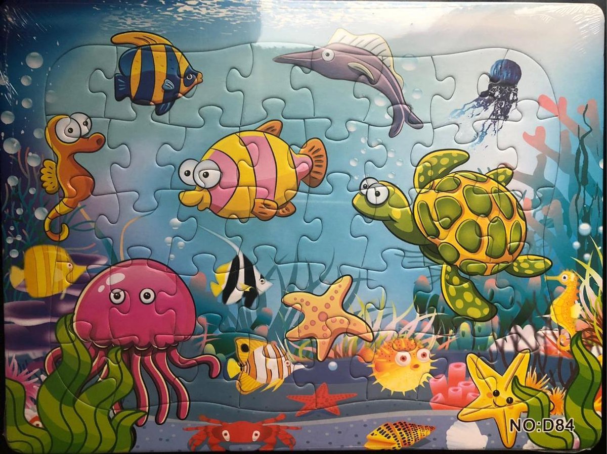 Kinderpuzzel inktvis schildpad 28 cm x 21 cm