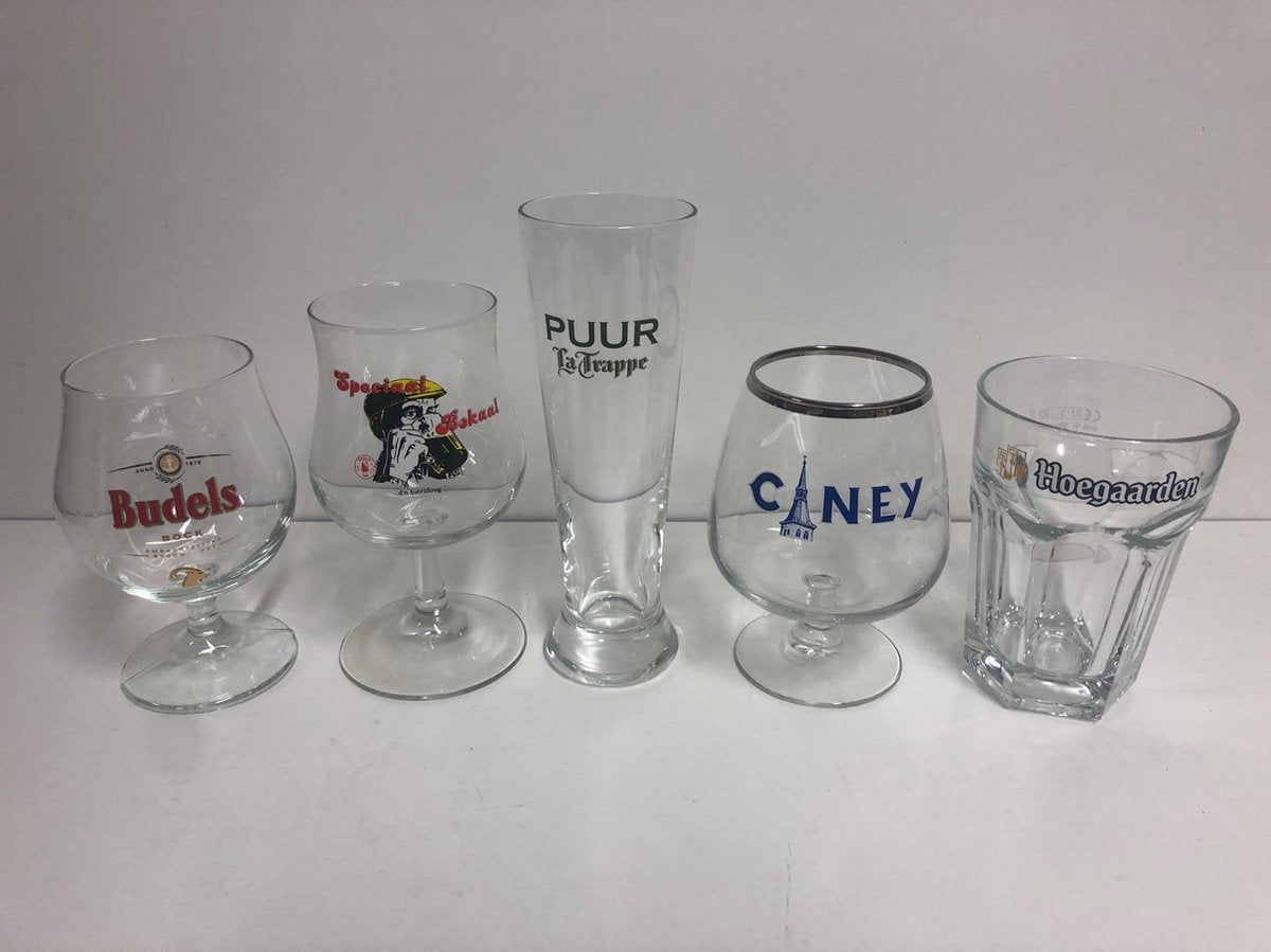 Speciaalbierglazen set 5 stuks voor de verzamelaar la trappe puur