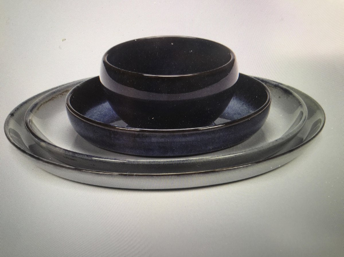 PASCALE NAESSENS KOM S DONKERBLAUW GEGLAZUURD PURE 9 CM X 4.7 CM ( 8 STUKS)