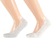 Sarlini invisible sneakersok | 2-pack | Wit en Grijs kant | Maat 36/41