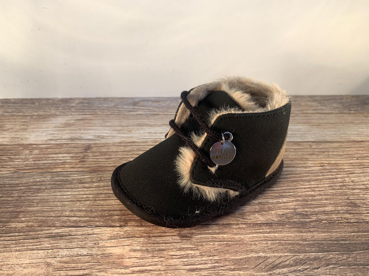 Babyschoentjes - Zwart - Antislip - 7-12 maanden - Baby