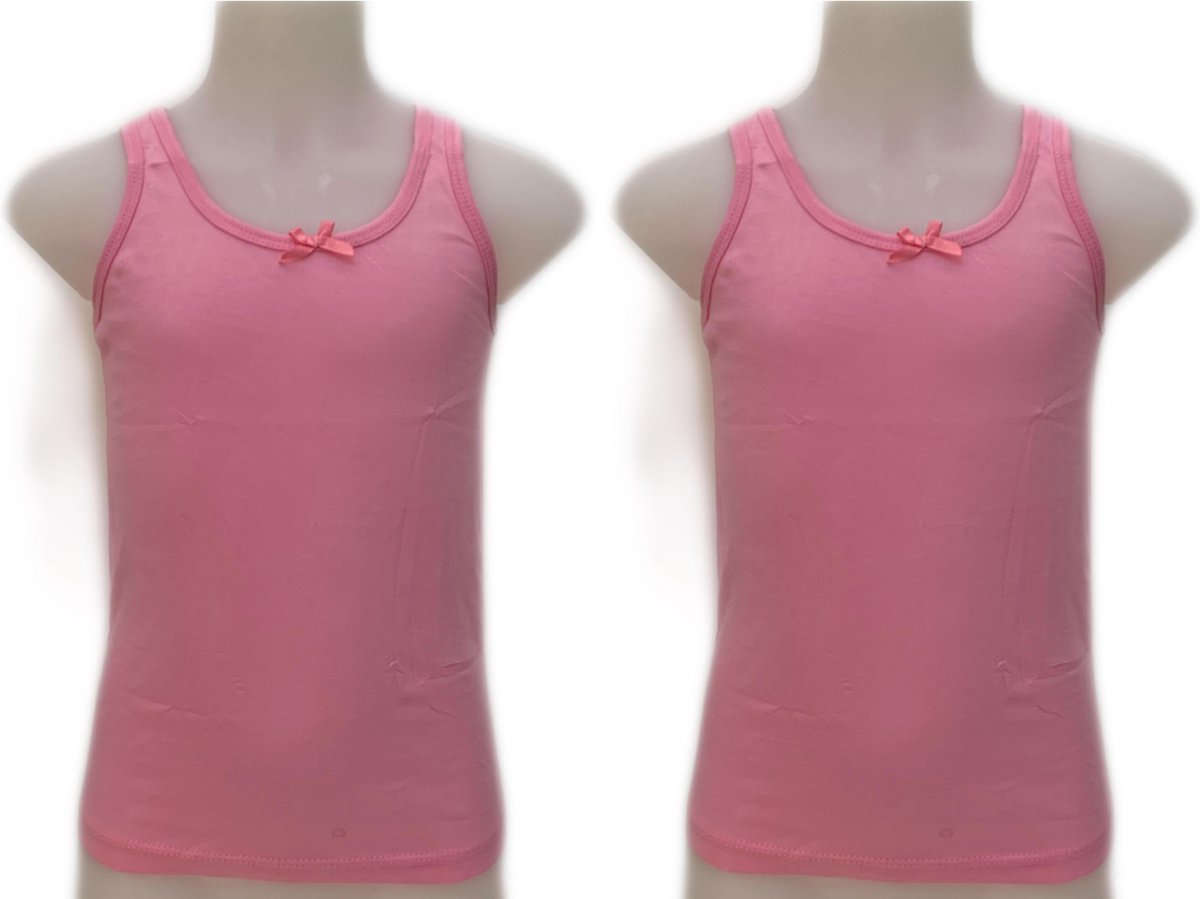 meisjes Hemdje 2-stuks roze 104/110