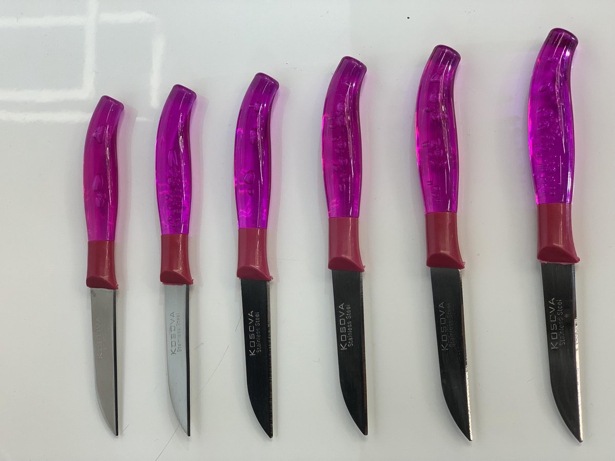 Kosova Schilmes RVS - Super Scherp - Set 6x - Paars