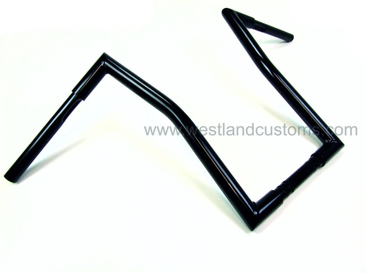 1 Inch Universeel Stuur Square Fat Ape Hanger 17 Inch Zwart