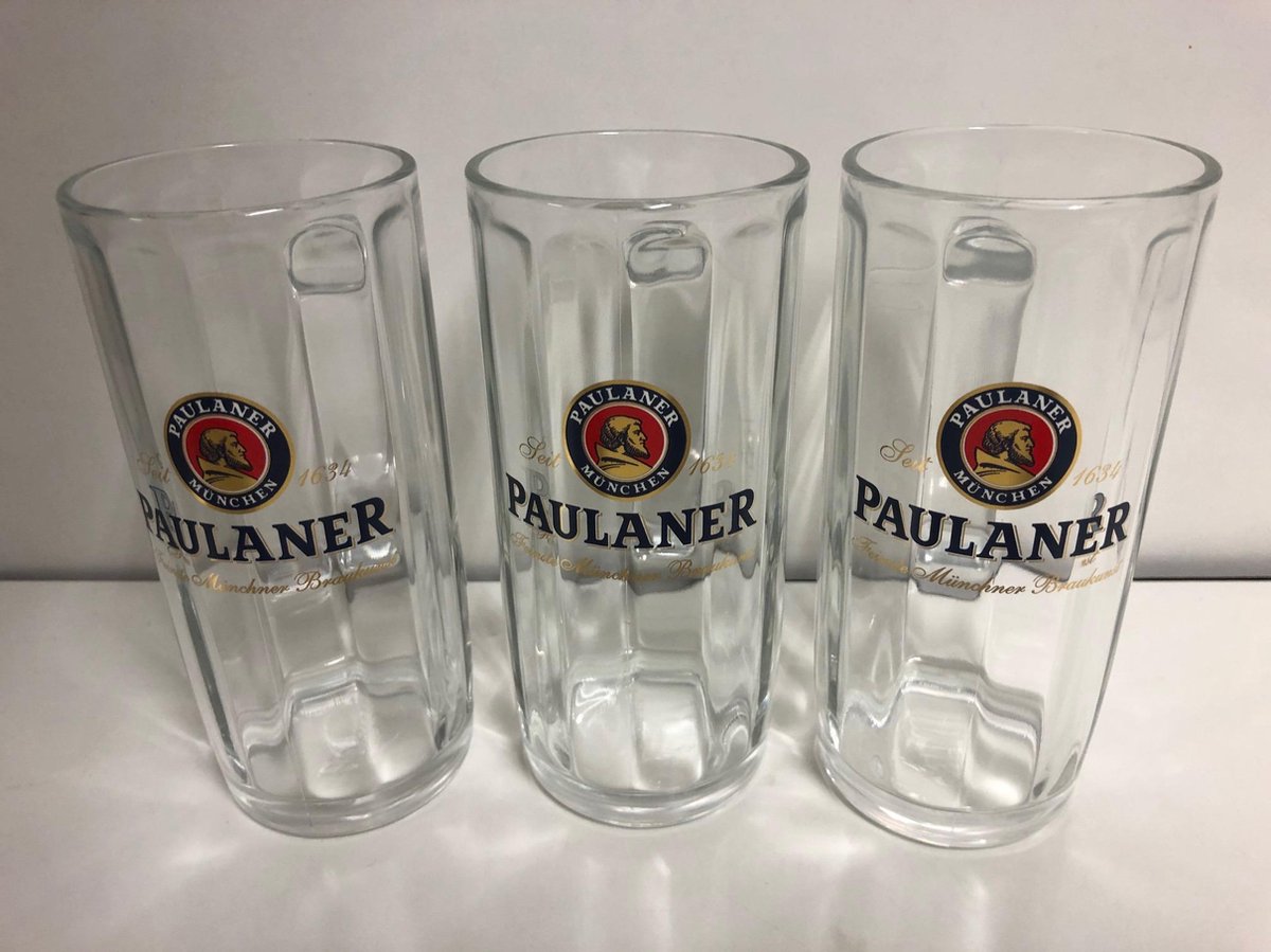 Paulaner Weizen bierpul 3x25cl (LET OP: kleine afmeting!) pul pullen bierpullen