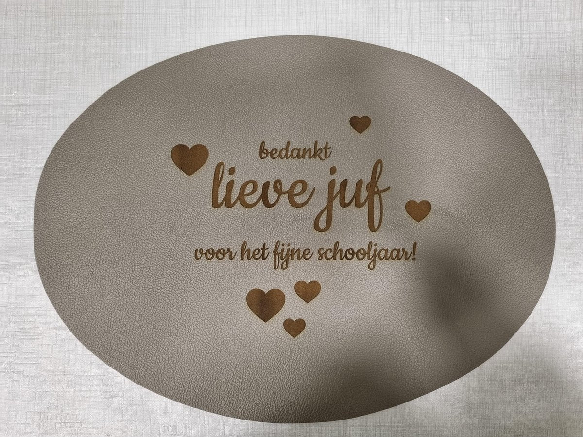 Placemat lieve Juf - einde schooljaar - bedankt - afscheid cadeautje - cadeautje juf - bedankje lieve juffrouw - bedankt