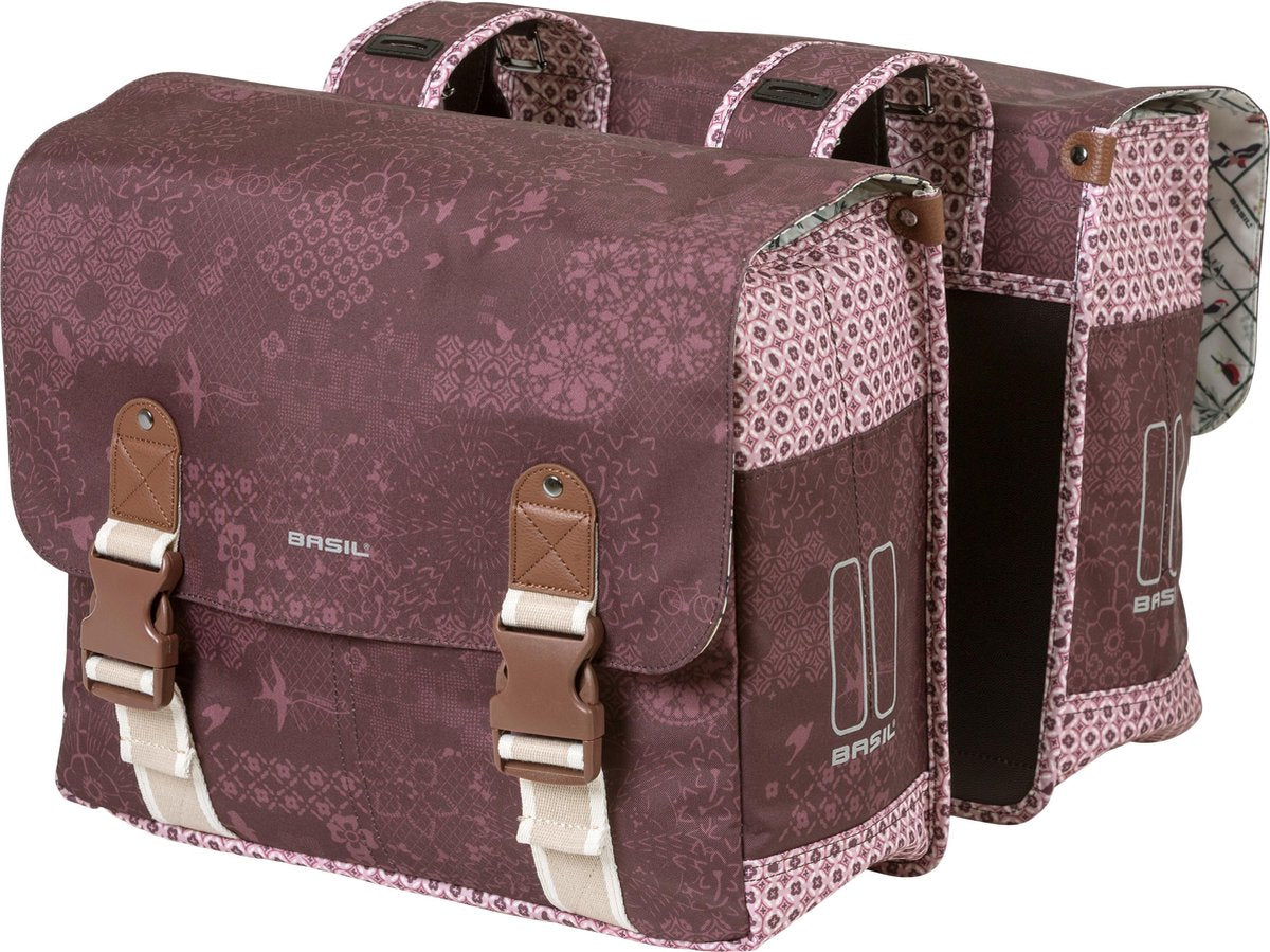 Basil Bohème dubbele fietstas - 35 liter - rood