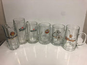 6 x verschillende 50cl bierpullen bierpul pullen amstel grolsch heineken bitburger paulaner warsteiner