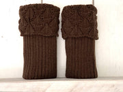 MixG l Beenwarmers met gebreide rand l Donkerbruin | Dames | One size