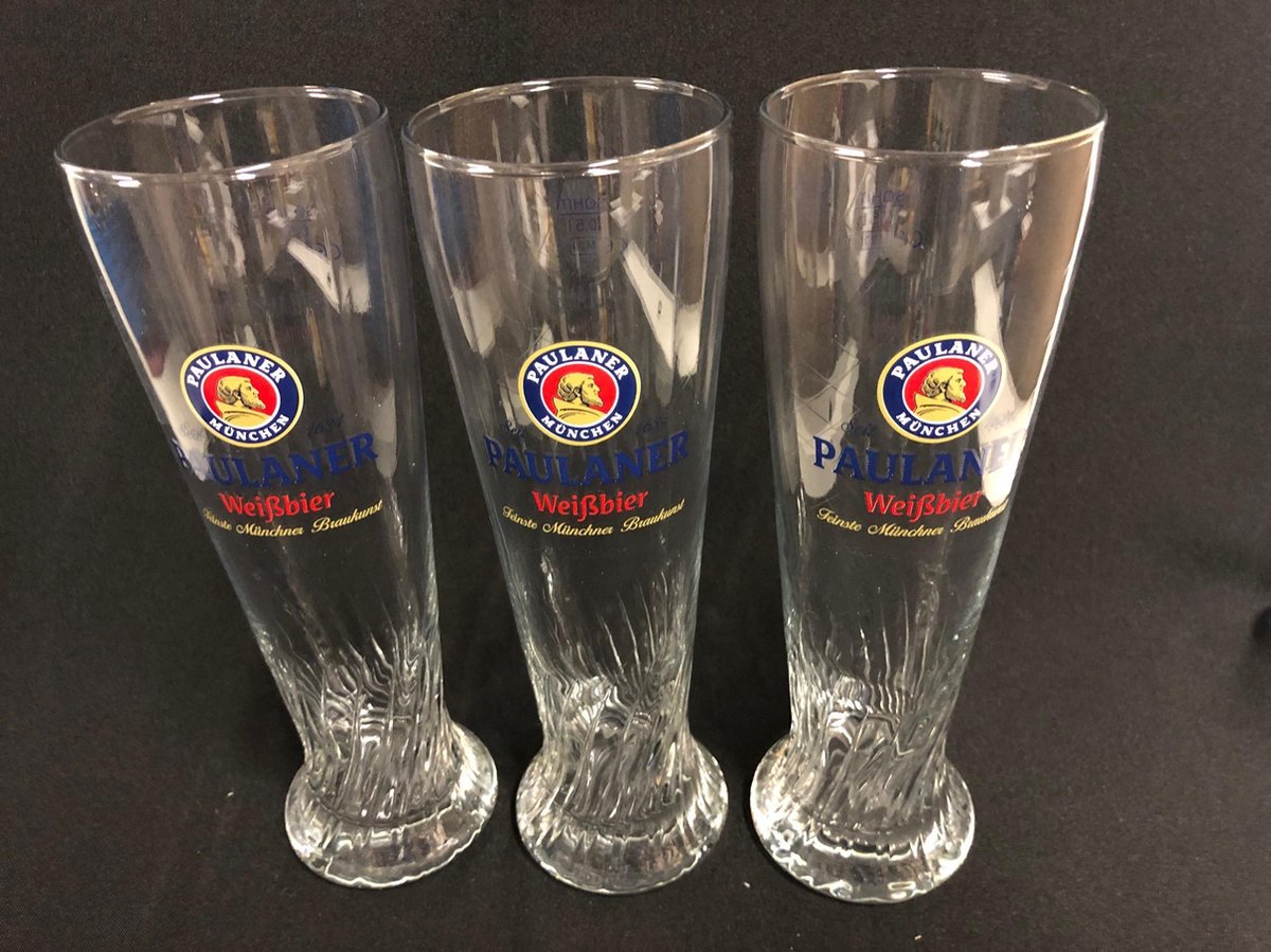 Paulaner weizen bierglas bokaal set 3 x 50cl weissbier weiss bier glas glazen bierglazen