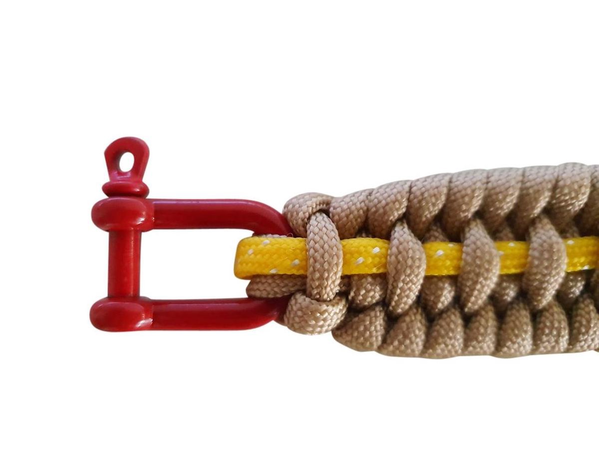 Paracord armband ‘BRANDWEER’ metalen sluiting (rood)