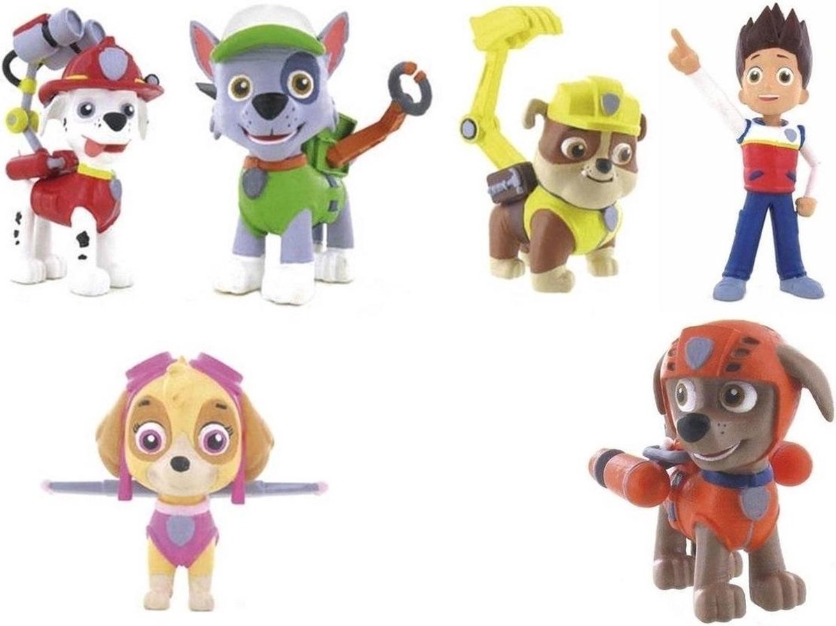 Paw Patrol Speelset figuren 6 stuks (Comansi +/-7 cm)