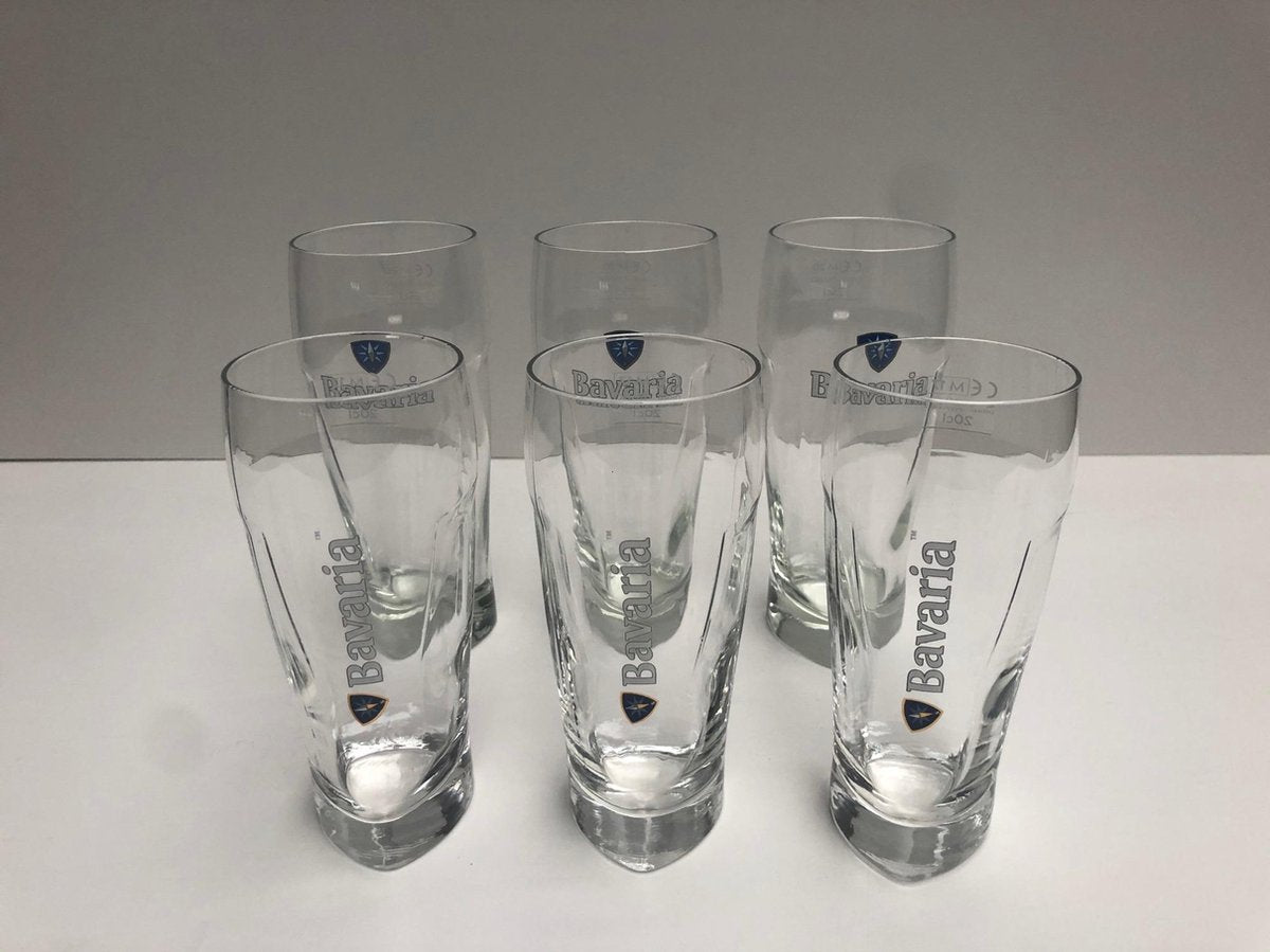 Set van 3x20cl en 3x25cl Bavaria Bierglas Gripglas bier glas glazen bierglazen