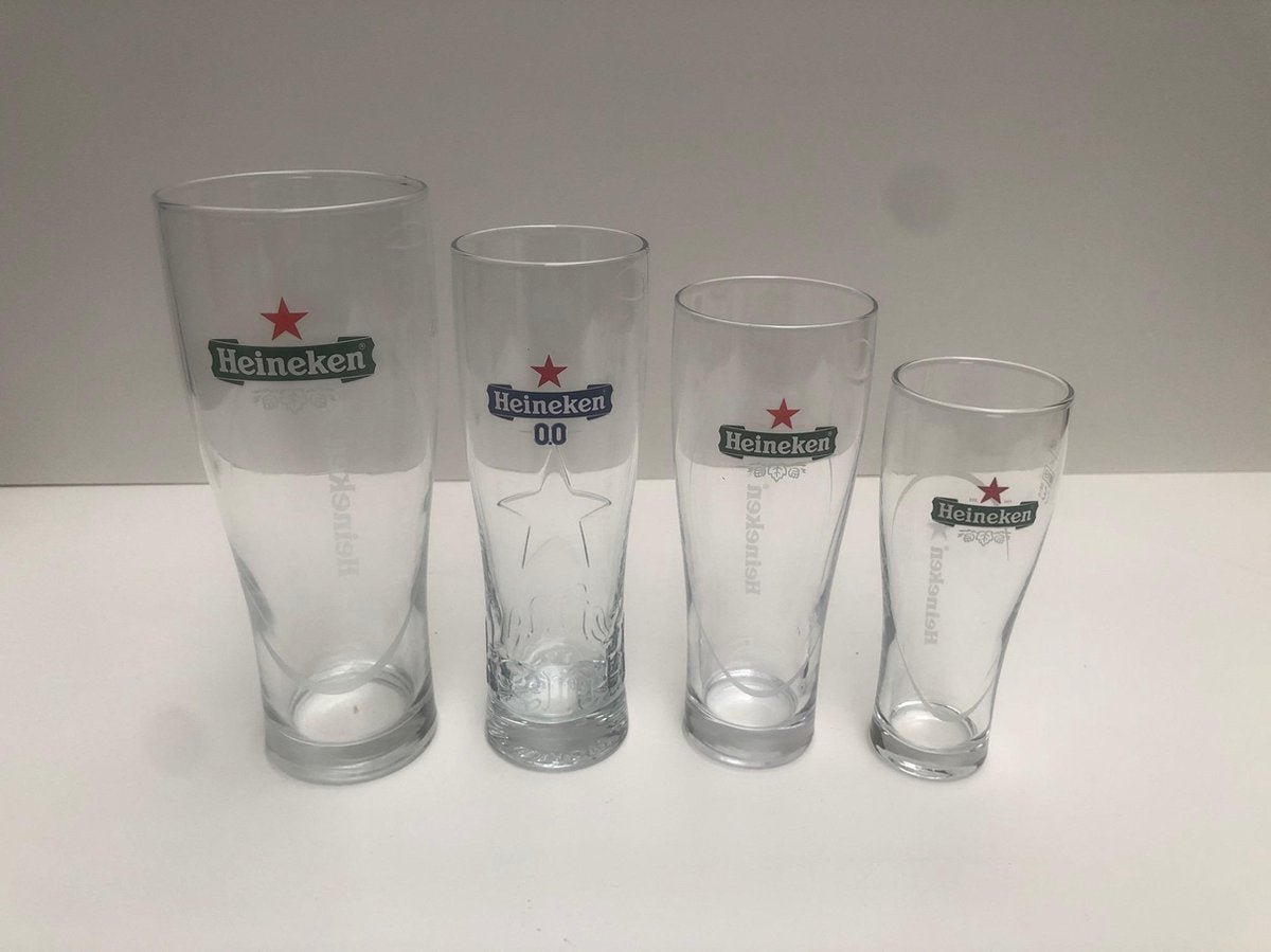 4x ellipse Heineken bierglas bier glas glazen bierglazen 0.0 + 15 + 25 + 50cl