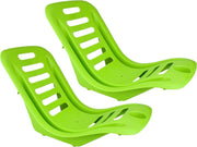 Set van 3x stuks kunststof strand kuipstoel met bekerhouder lime groen voor volwassenen - Stapelbare campingstoel