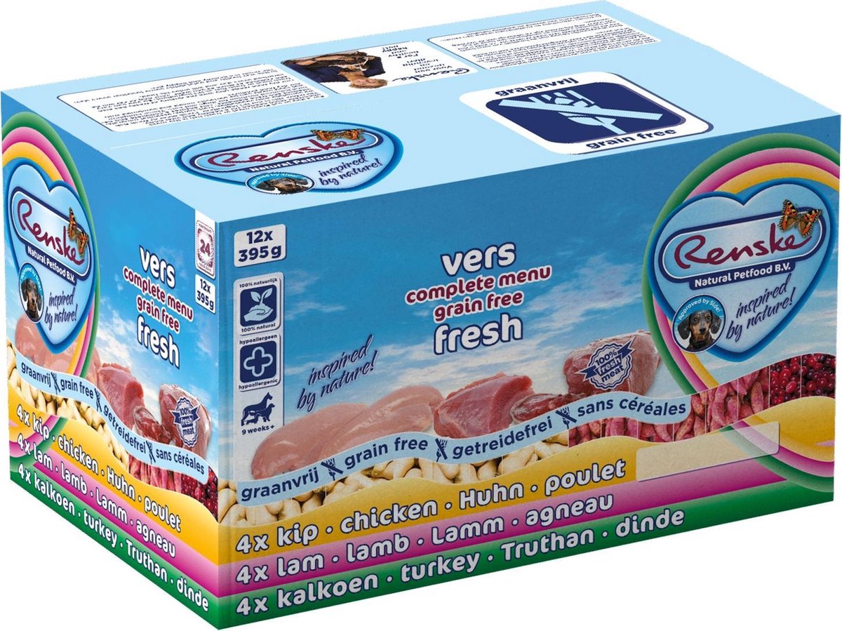 Renske Adult Multi Graanvrij - Hondenvoer - 12 x 395 g