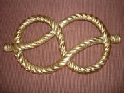 Ovale onderzetter klein - 24 x 16 cm - koper - touw motief - antiek look