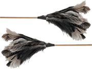 2x stuks plumeaus/dusters van struisvogelveren 40 cm - Huishoudelijke producten/schoonmaken/afstoffen