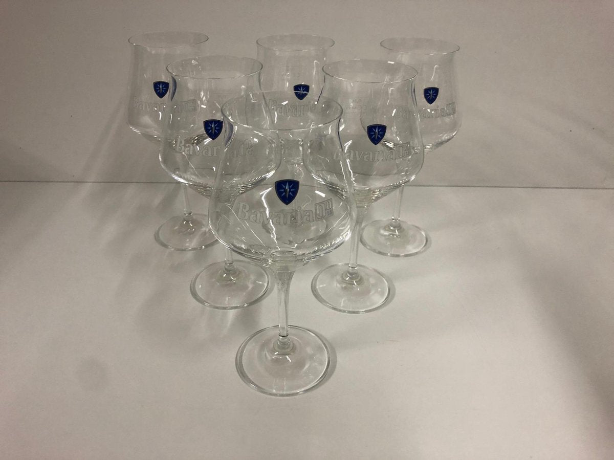 Bavaria 0.0% bierglas voetglas doos 6x33cl bier glas glazen bierglazen