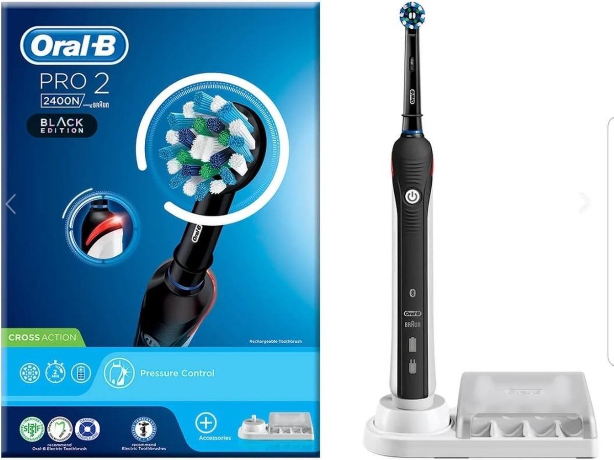 Oral-B PRO 2 2400 N-Cross Action-electrische tandenborstel-Black Edition