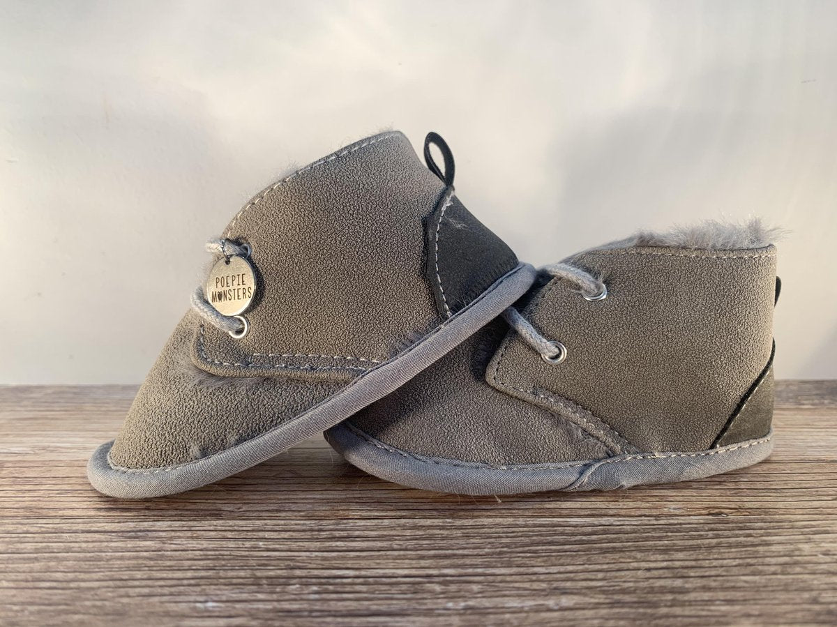 Babyschoentjes - Grijs - Antislip - 7-12 maanden - Baby