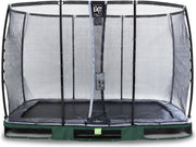 Trampoline EXIT Elegant Premium inground - 214x366cm met Deluxe veiligheidsnet - Groen - Rechthoek