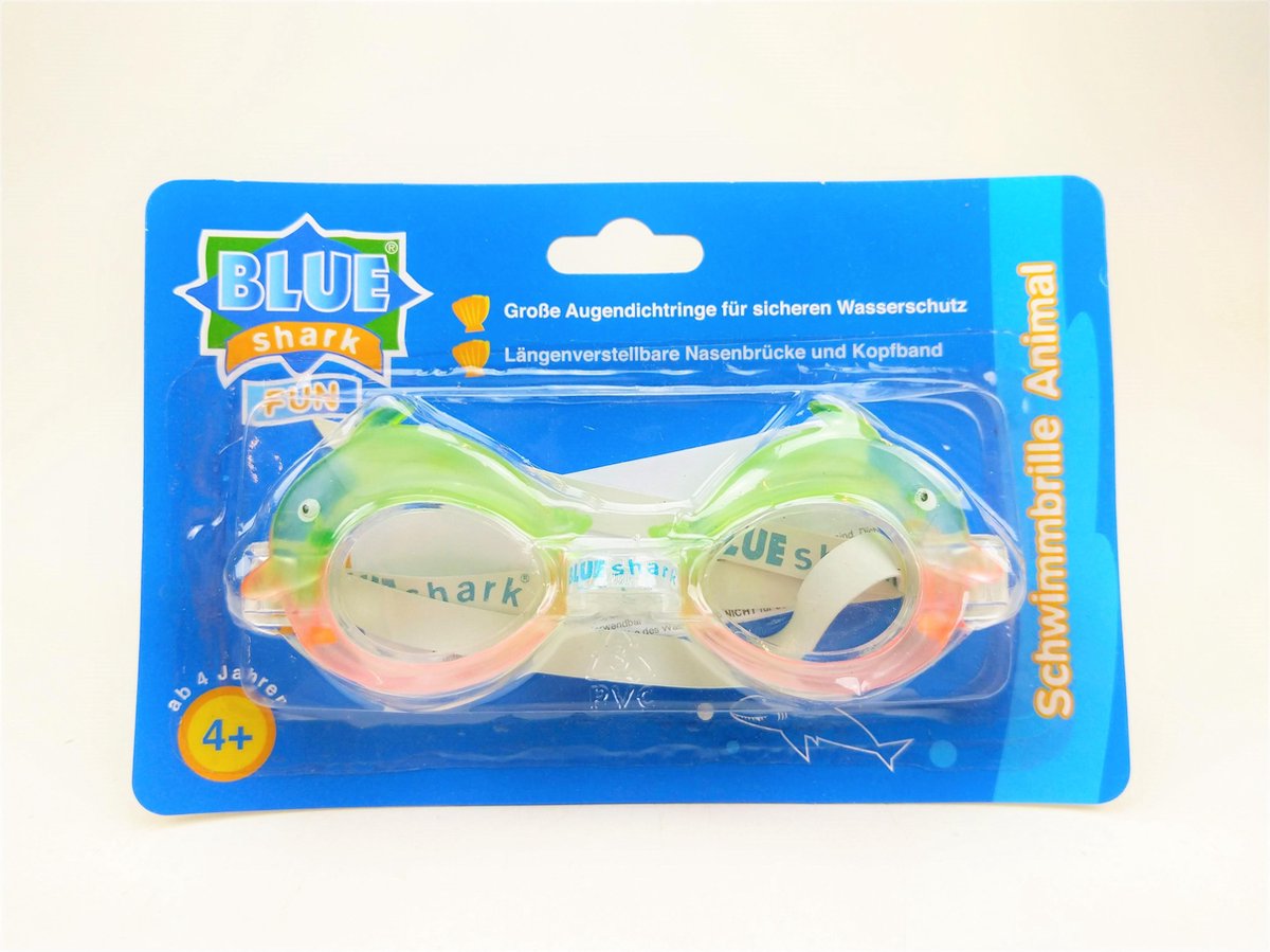 Blue Shark Fun - Zwembril - Duikbril - Dolfijn - Groen Oranje