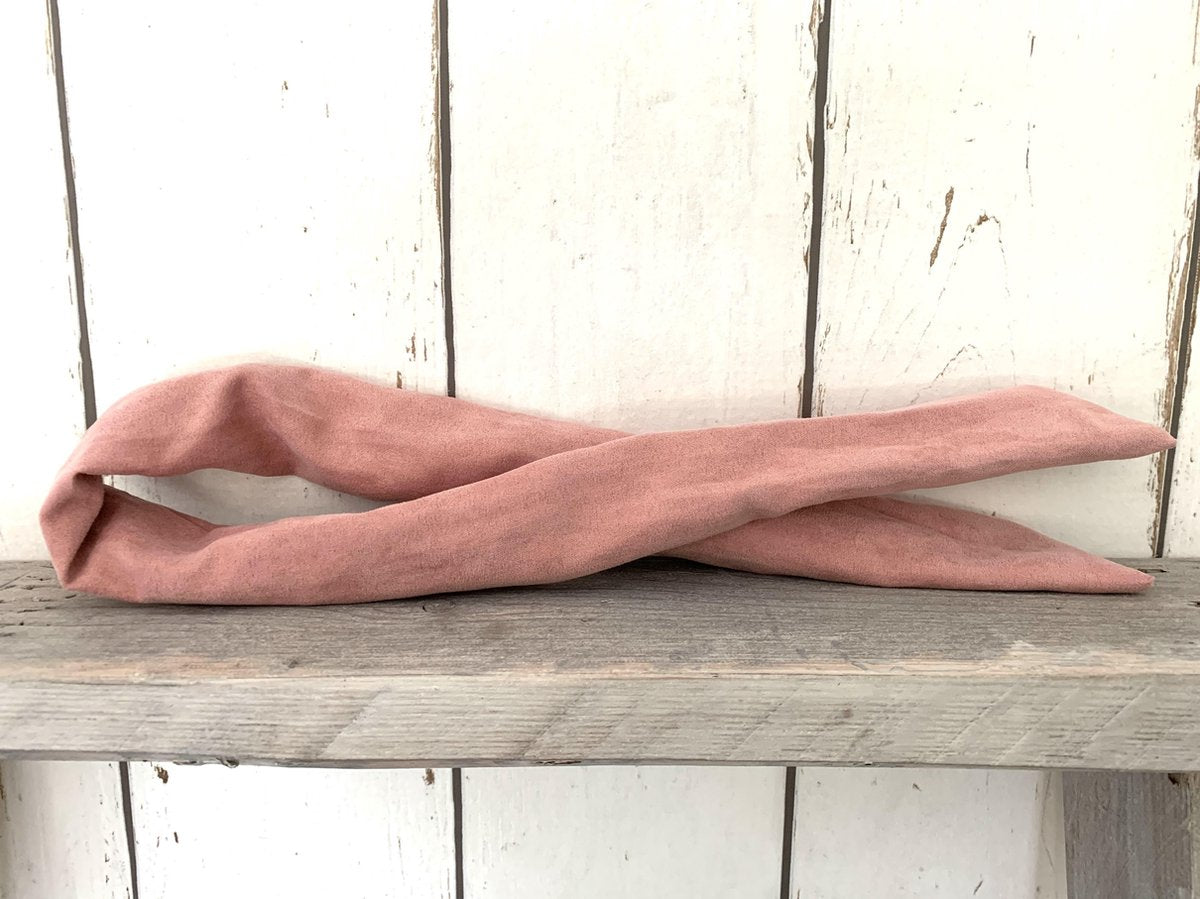 MixG | Haarband met ijzerdraad - Suedelook - Oudroze | 85 cm
