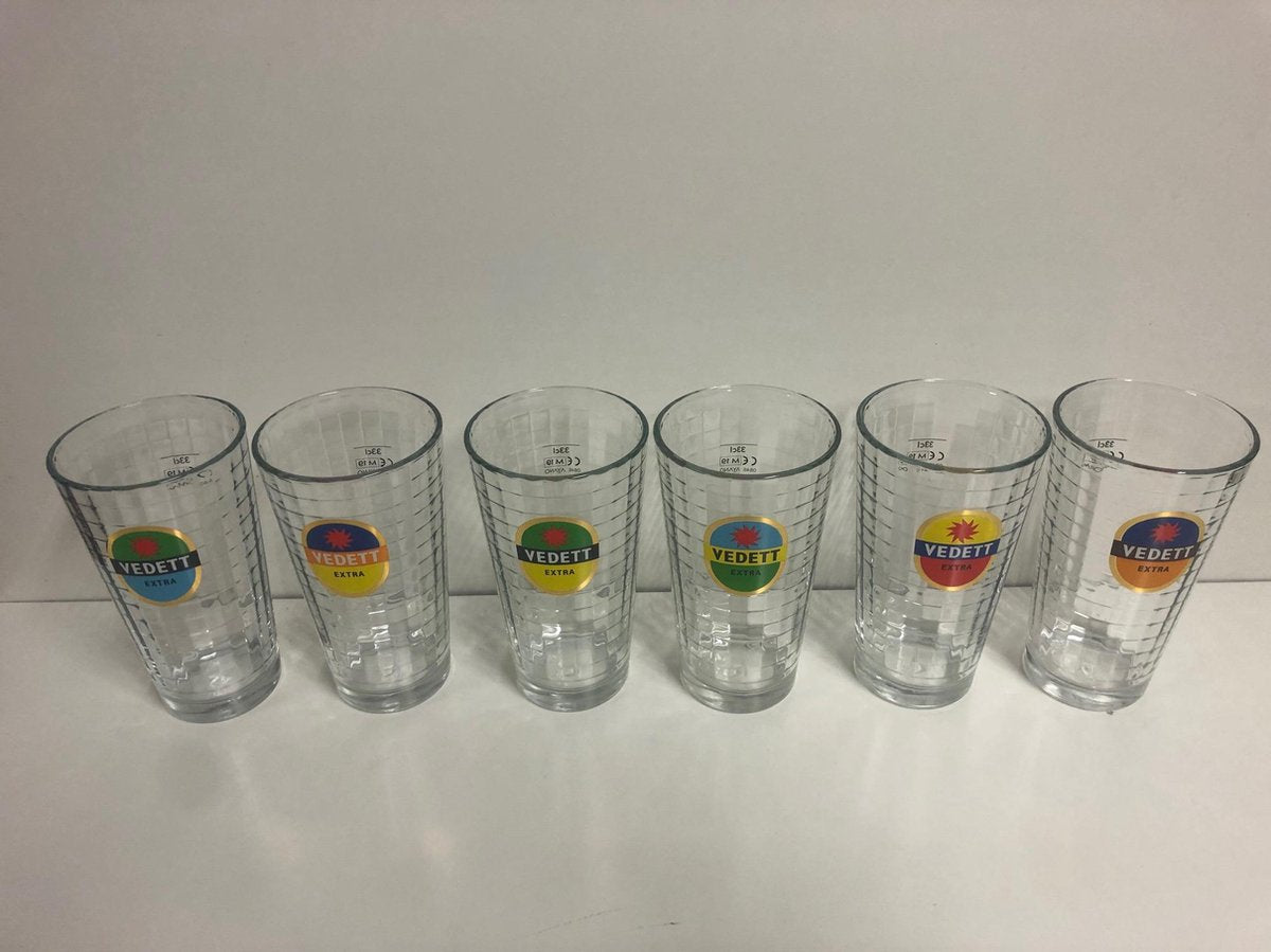 Vedett Extra Bierglas - 6 stuks - 33 cl