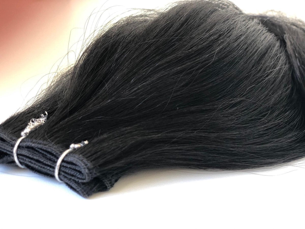 Europees Echt haar weave weft hairweave 70cm 100gram zwart