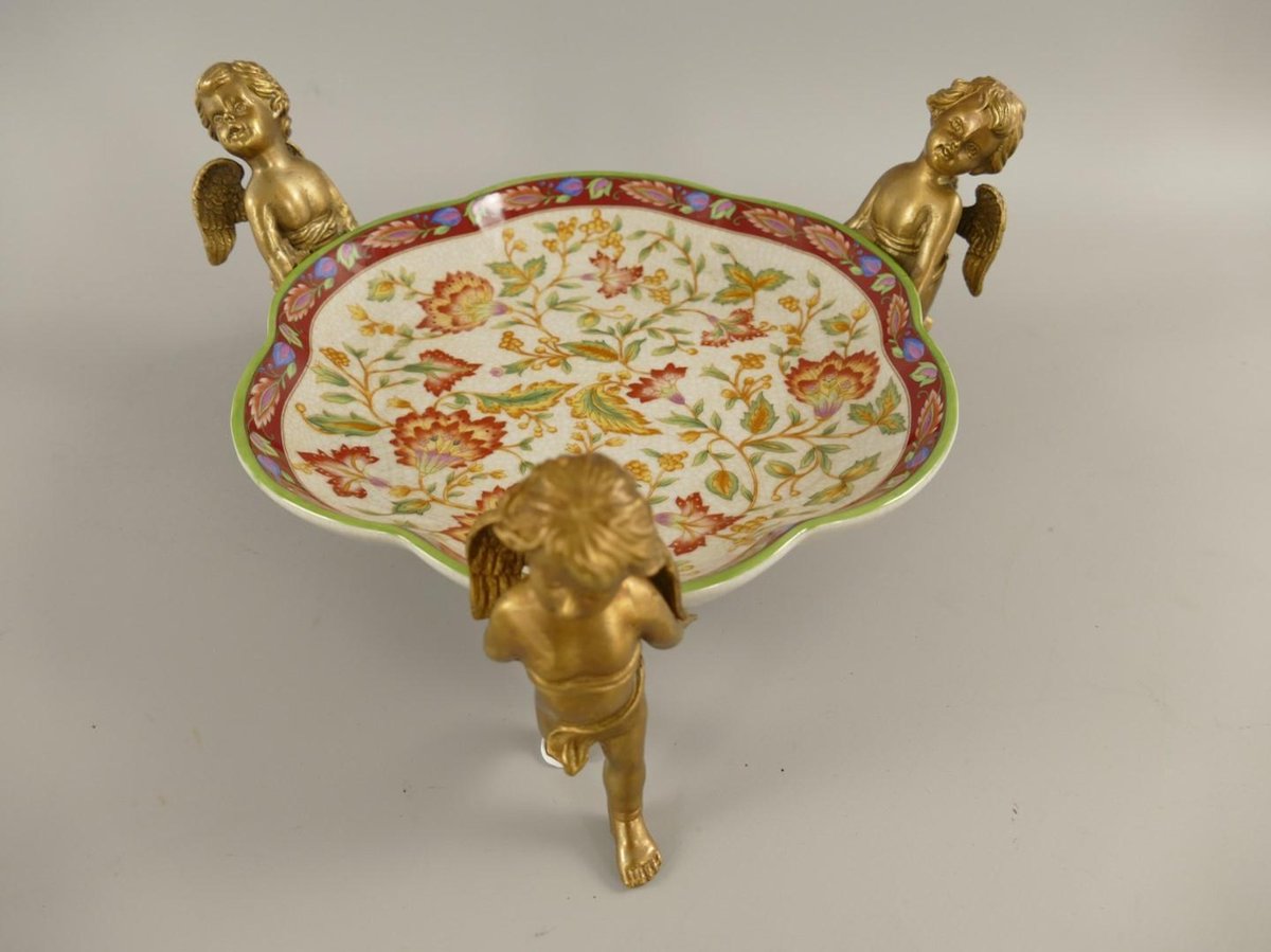 Schaal - Schaal met engeltjes - Porselein - 12 cm hoog