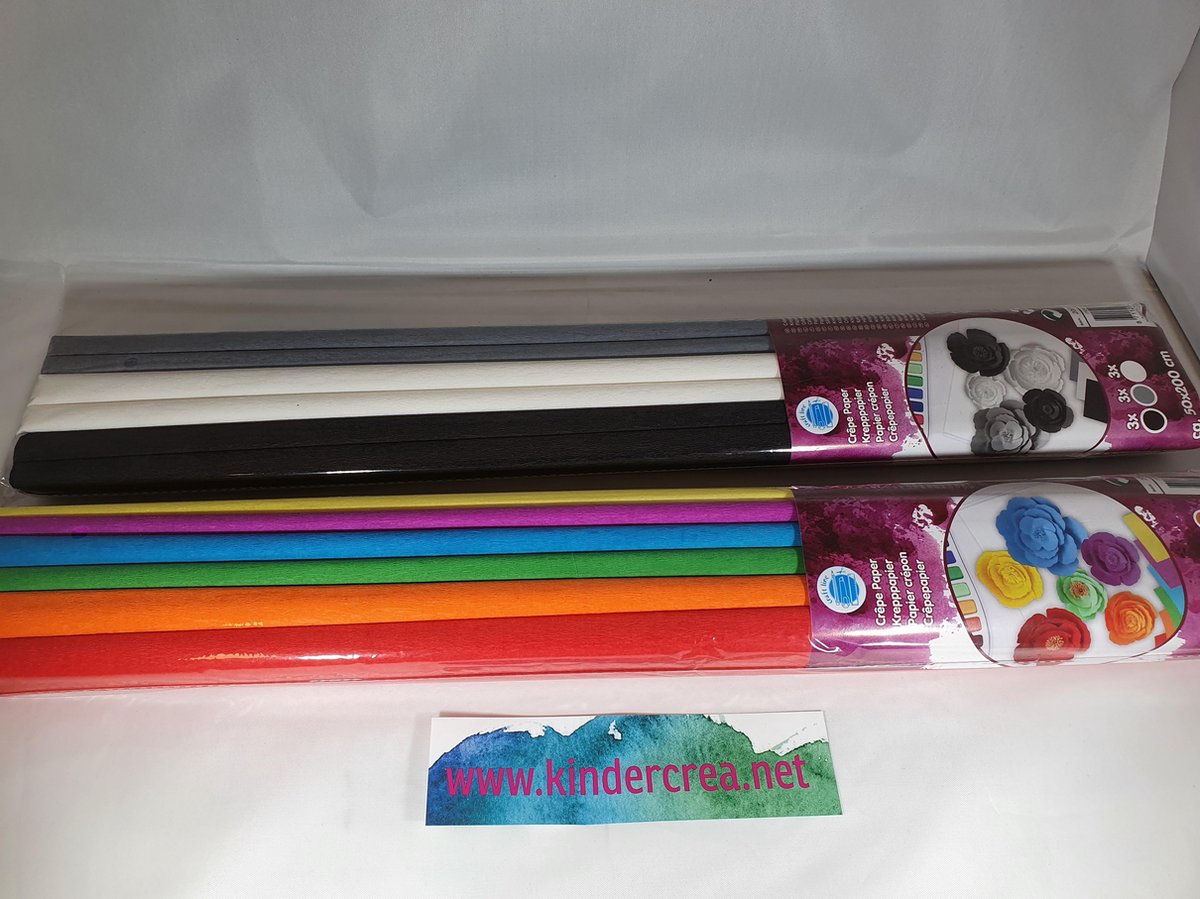crêpepapier 50x200cm 6pcs 2 assorti