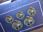 5 Knutsel Kerstballen Goudkleurig