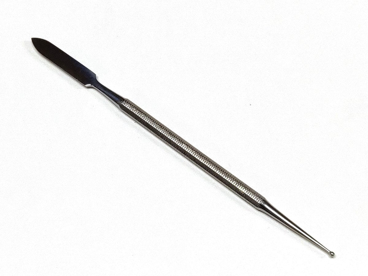 Rojafit Professioneel Manicure & Nagelstylisten Dubbelinstrument - French Ball & Spatula - RVS – 16cm.
