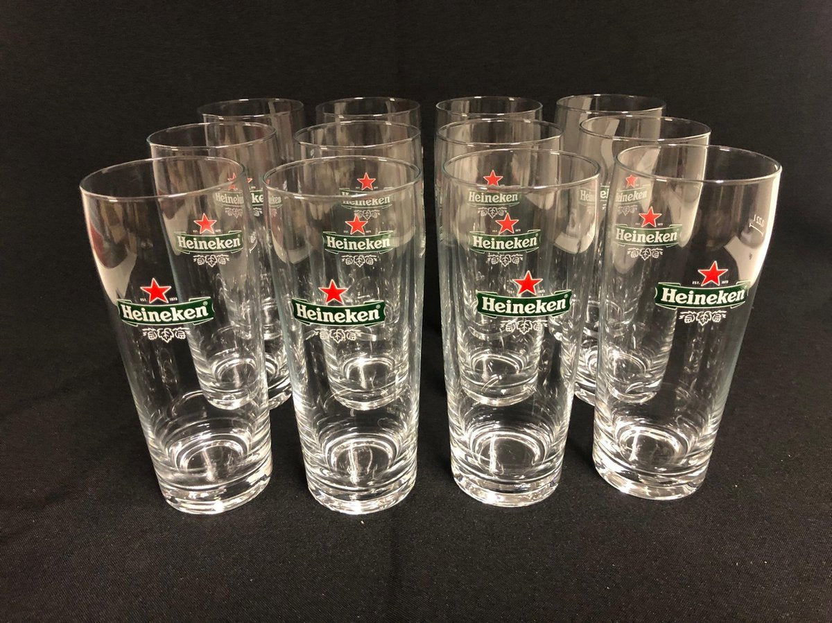 Heineken bier fluitje fluutje doos 12x22cl bierglas glas glazen bierglazen bierfluitje