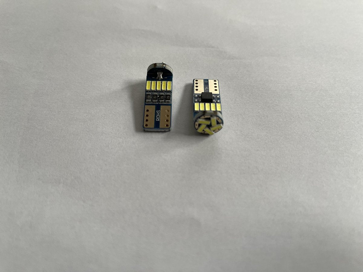 Set T10 ( W5W ) LED - canbus - 15 SMD - wit 6000K - interieur - kenteken - stadsverlichting