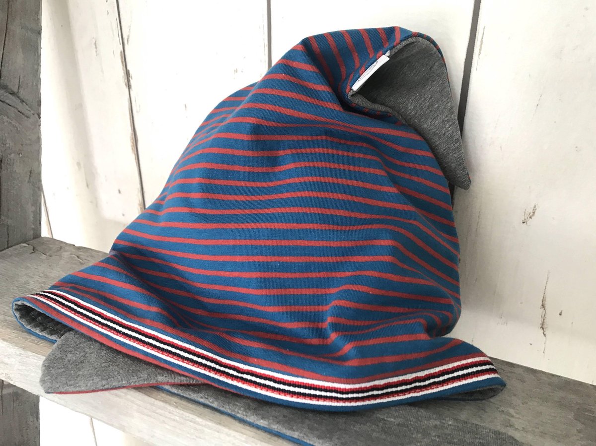MixG | Bandana | Blauw/Rood gestreept | Jongen