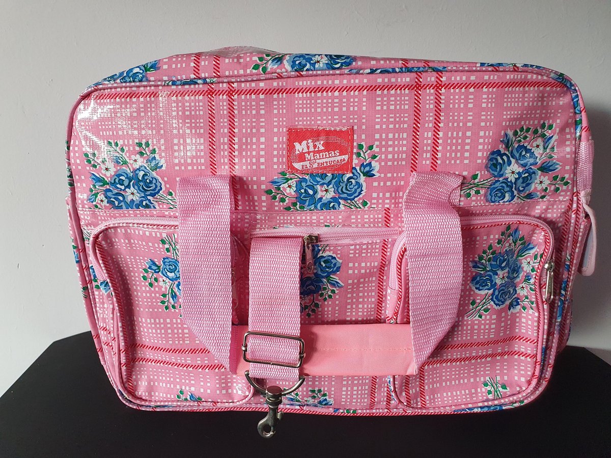 MixMamas Luiertas met luiermatje - Roze multi - 40 x 29 x 40cm