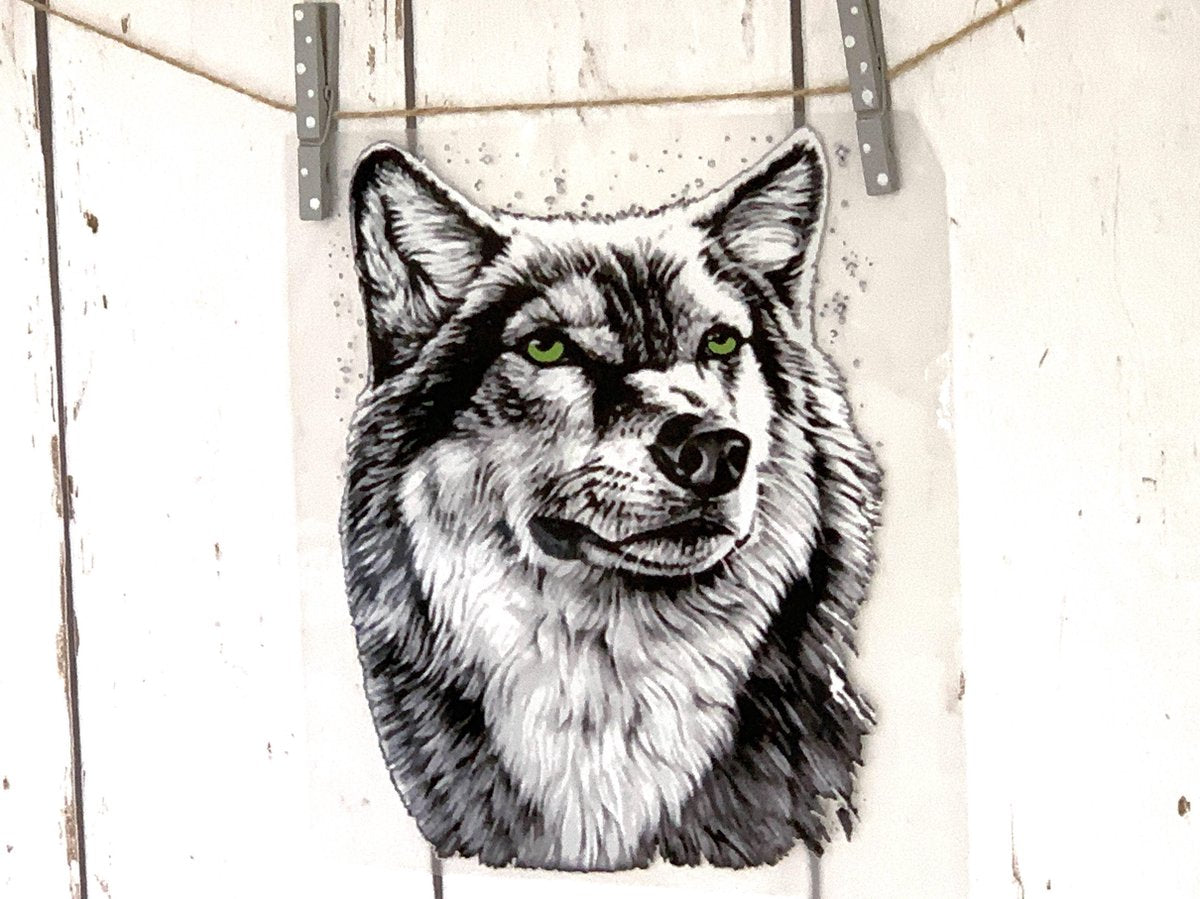 MixG | Grote Strijkapplicatie (20 x 25 cm)| Wolf| Vrouw / Man