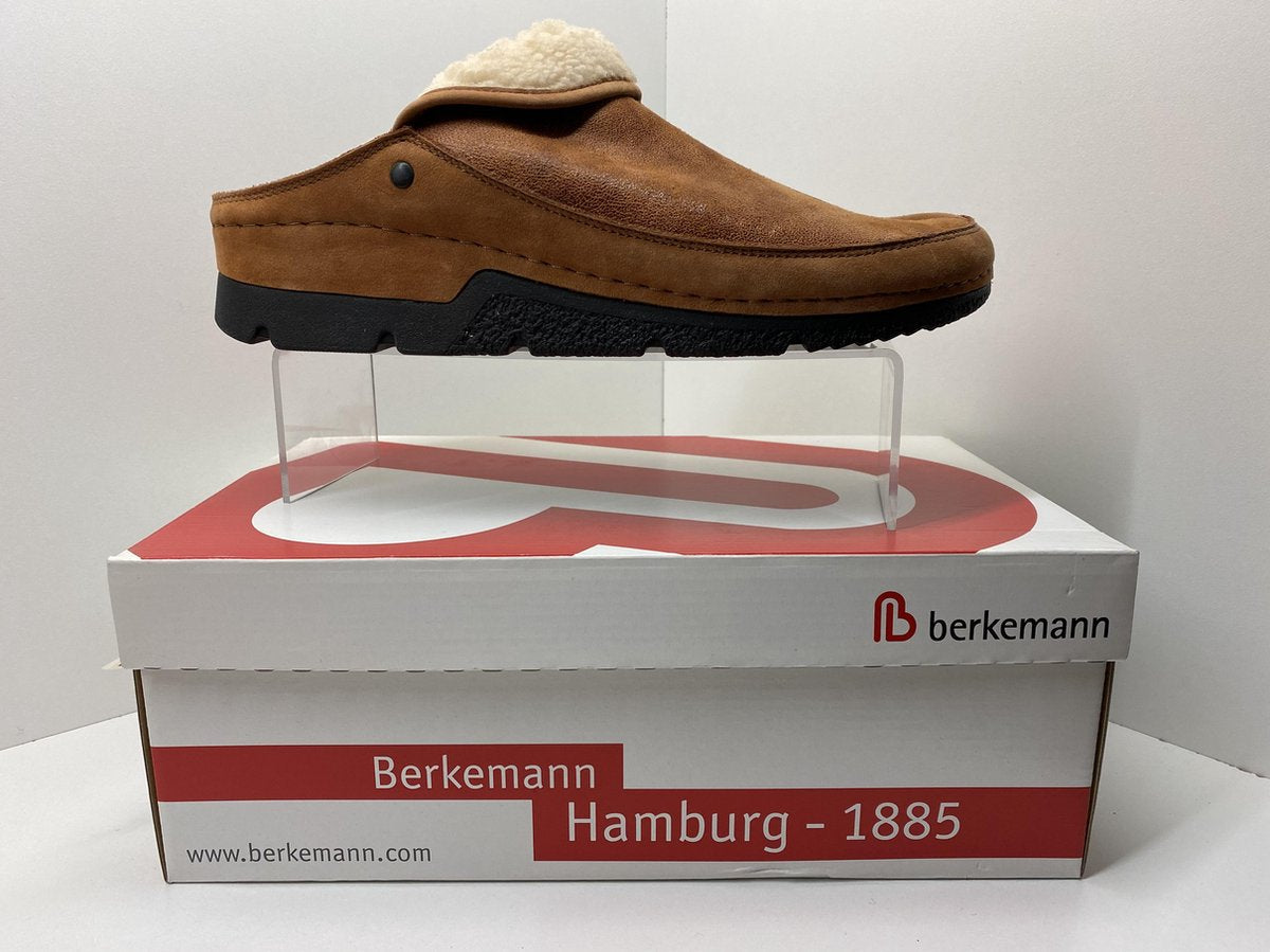 BERKEMANN- dames pantoffels - wollen – comfort – Remonda  – whisky bruin – maat 42