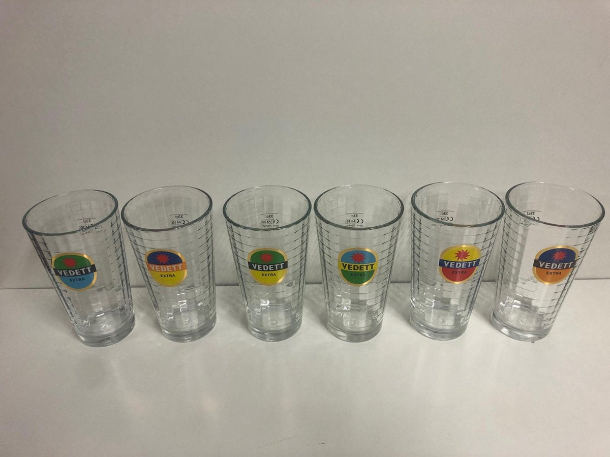 6 stuks Bierglazen Vedett Extra Bierglas 25cl