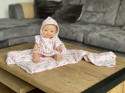 Poppenponcho - hydrofiel - poppenjurk voor pop 34 cm