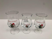 3x verschillende (2x33 + 1x25cl) La Chouffe magic chouffe voetglas bierglazen bierglas brasserie d'achouffe