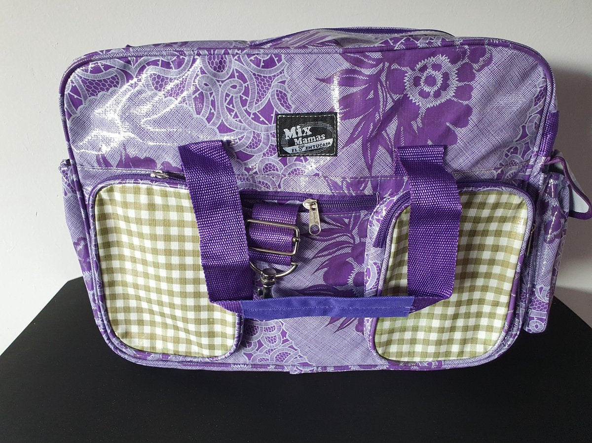 MixMamas Luiertas met luiermatje - Barok paars - 40 x 29 x 40cm