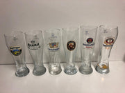 weizen bierglas 6x 50cl verschillende bierglazen weihenstephaner erdinger ayinger brand franziskaner paulaner bier glas glazen weissbier