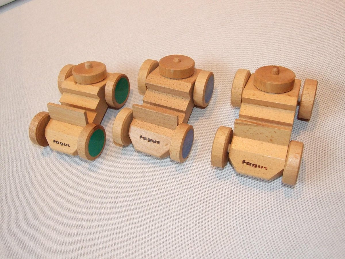 Fagus - Set van 3 houten auto's