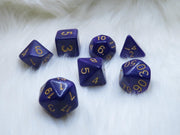 Polyset Dice | Dobbelstenen - Set Van 7 Stuks - Paars Marmer Parelmoer Goud | Voor D&D en Andere Rollenspellen | Plastic Dobbelstenen Set voor Dungeons and Dragons | Polyhedral Dice Set