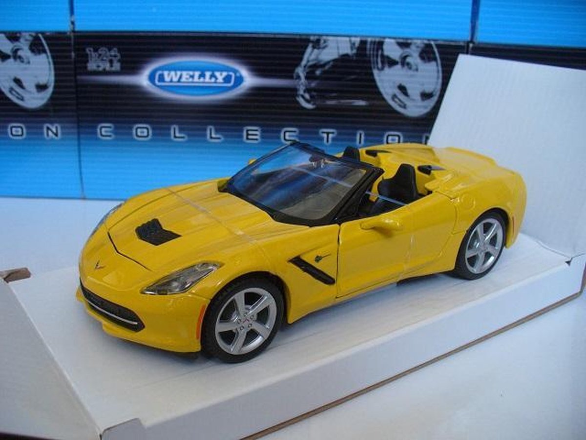 Maisto CHEVROLET CORVETTE CONVERTIBLE 2014 geel schaalmodel 1:24