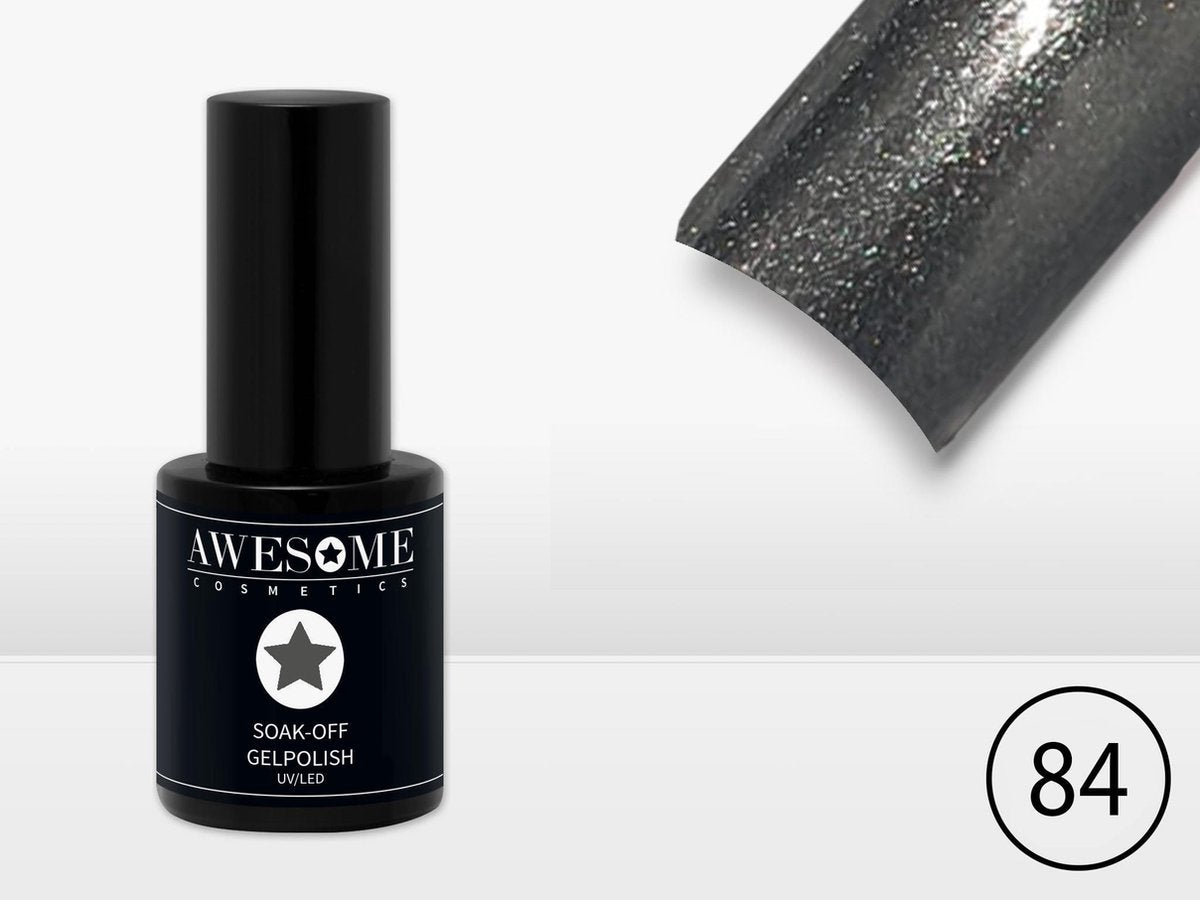 Awesome # 84 Grijs Antraciet (donker) Fijne Glitter